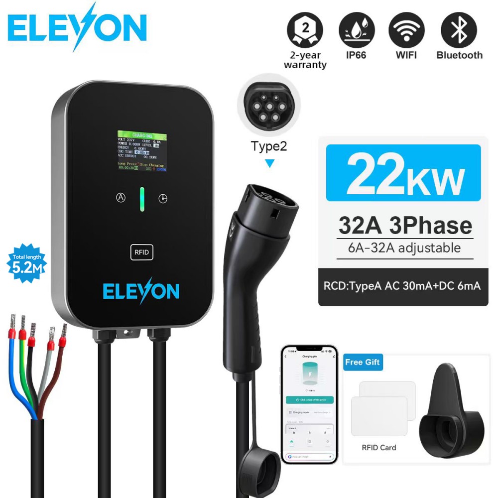 Ev Charger Type 2 22Kw 32A 3 Phase - ELEVON EV 충전소 22KW 타입2 전기차