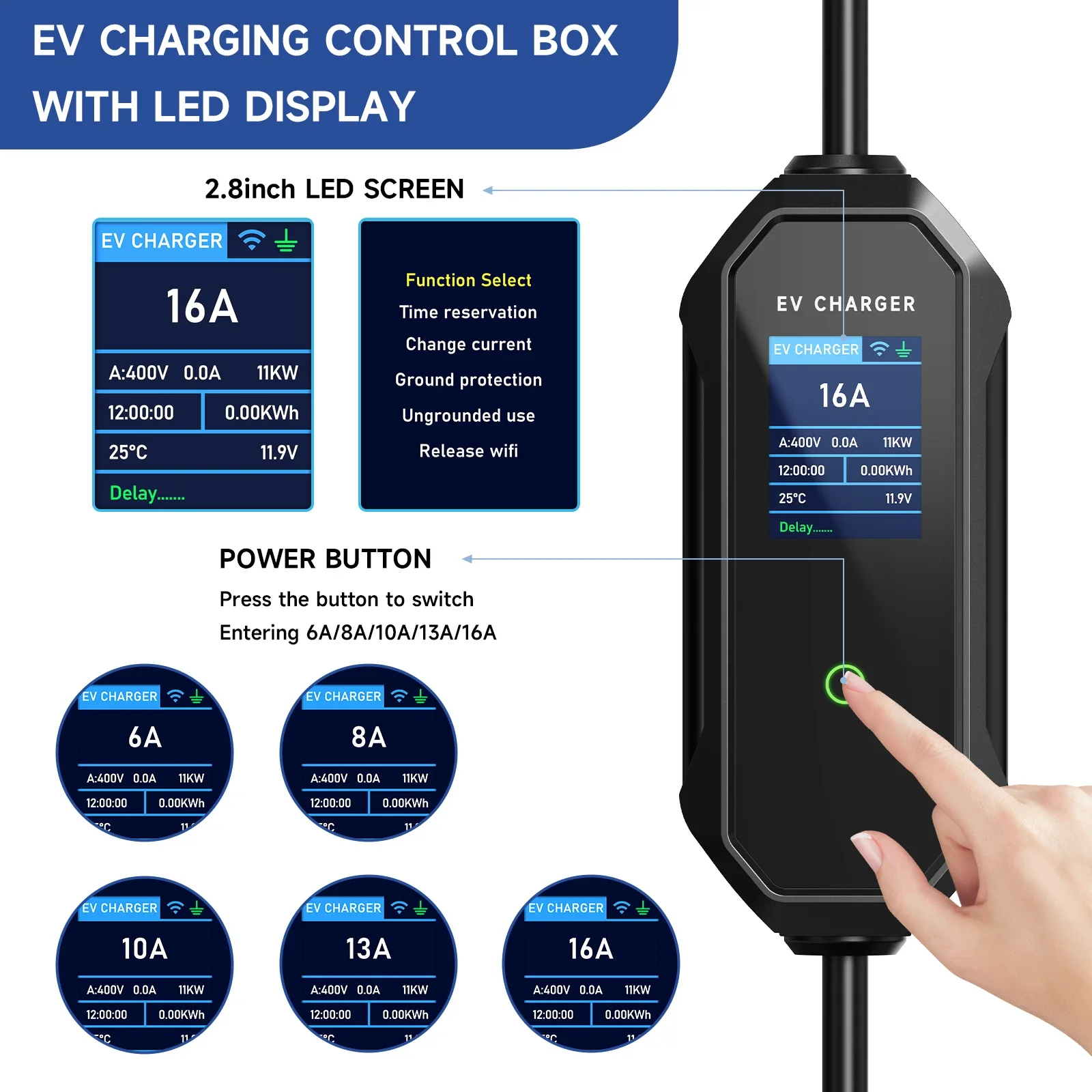 AFEEV 유형 2 휴대용 EV 충전기 11KW 16A - Type 2 Portable Ev Charger 11Kw Cee 리뷰 및 가격
